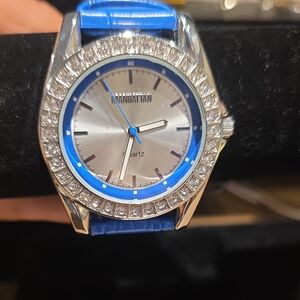 Manhattan Women's Silver and Blue Watch